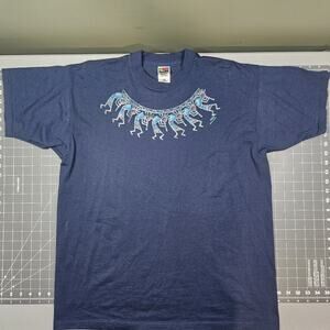 Vintage Nathan Dreamcatcher Kokopelli Tshirt XL NWOT Blue Native American Art